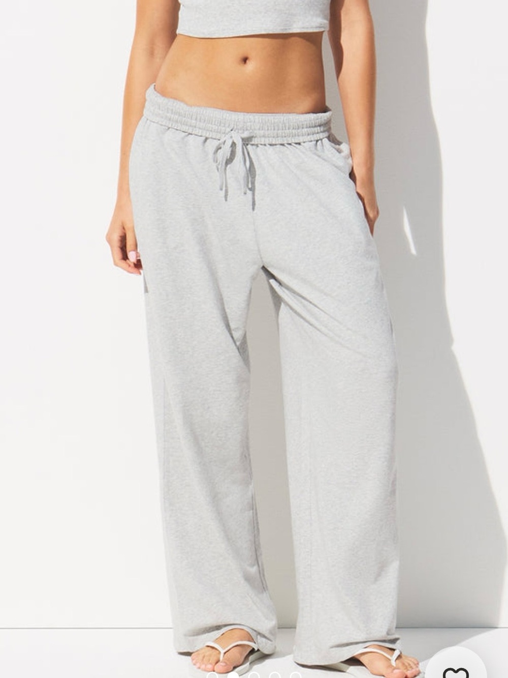 🌸🩶🌸SKIMS Light Heather Grey Cotton Jersey Wide Leg Pant🌸🩶🌸